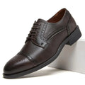 Desai Men's 2026 Cap Toe Brogue Oxford Shoes Genuine Leather Lace Up Formal Business Wedding Dress Shoes
