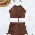 Summer Black Swimsuits Tankini Set Female Swimwear Sports | SAMAG