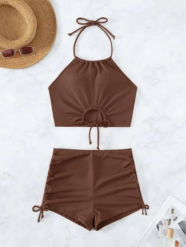 Summer Black Swimsuits Tankini Set Female Swimwear Sports | SAMAG