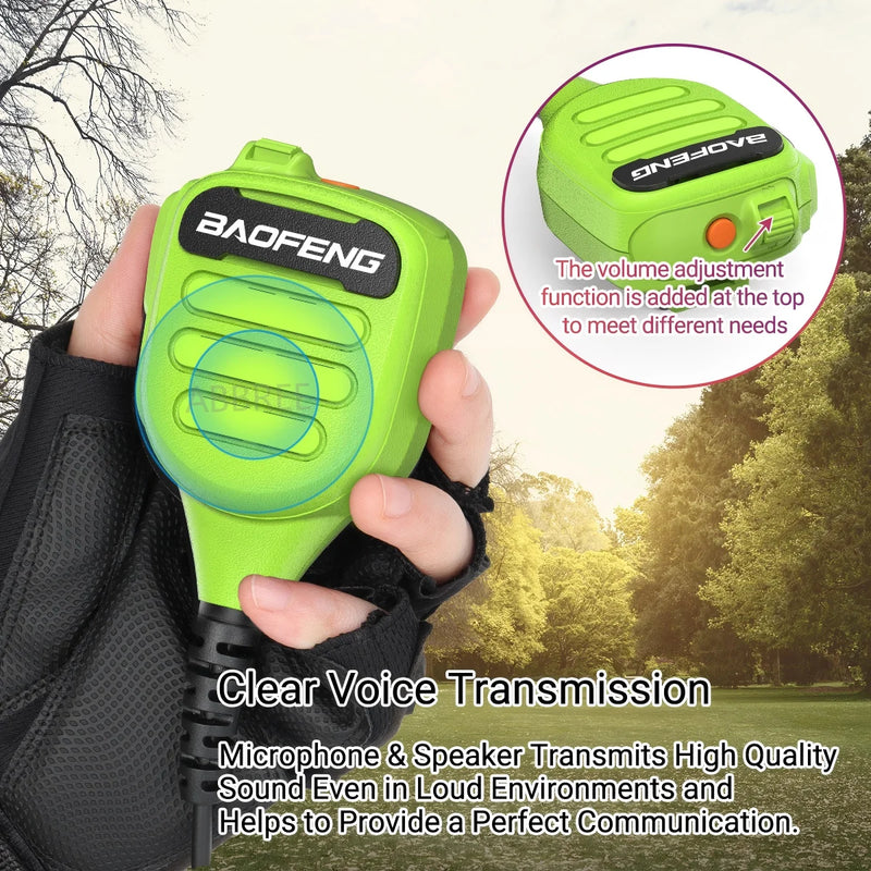 BAOFNEG BF-850 Walkie Talkie Speaker Mic Dual PTT IP54 Waterproof For BAOFENG AR-39 UV-21PRO BF-888S AR-152 UV-5R Ham Radio