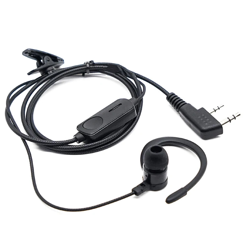 EarHook Headset for BF760 BF996 Walkie Talkie, K-Plug Wired Microphone, Two Way Ham Radio Earphone