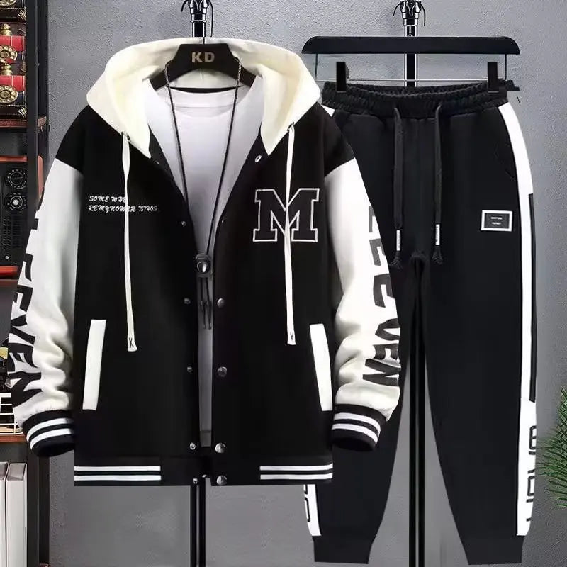 Men's Hooded Tracksuit Set Hoodie Jogger Pants 2 Piece Fashion Sports Wear Korean Popular Clothes Plus Size - View 9 | SAMAG