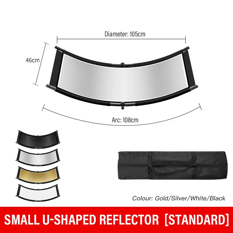 Soopho 46cmx108cm/176cmX61cm U-typed Reflector Flash Four-color Reflective  Photo Studio Kits Photography Accessory
