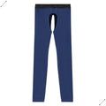 Mens Open Fly Breathable Cotton Thermal Long Johns Royal Blue L