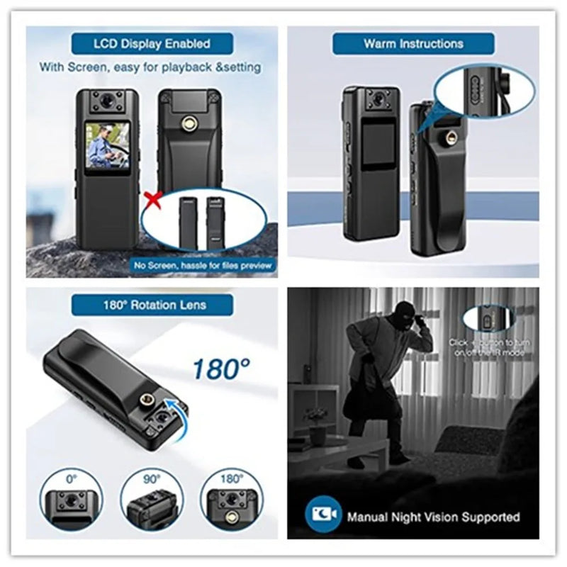 Vandlion A22 Action Sports Camera 2200mAh Long Time Record FHD 1080P Body Camera Motion Detection Night Vision Camera
