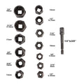 Car Tool Kit Hand Tools 6.35mm-19mm Damaged Screw Extractor 14pcs Bolt Nut Remover Socket Set Cr-Mo Steel