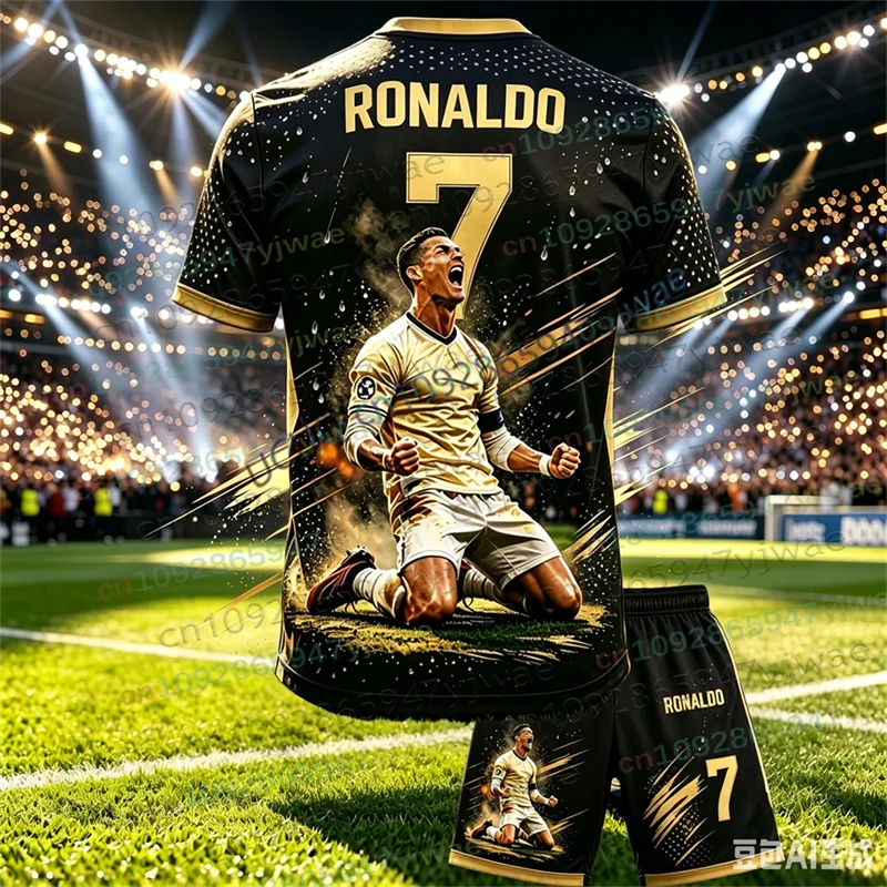 Special Ronaldo No.7 Football Jersey Tee Shorts Set Women - View 7 | SAMAG