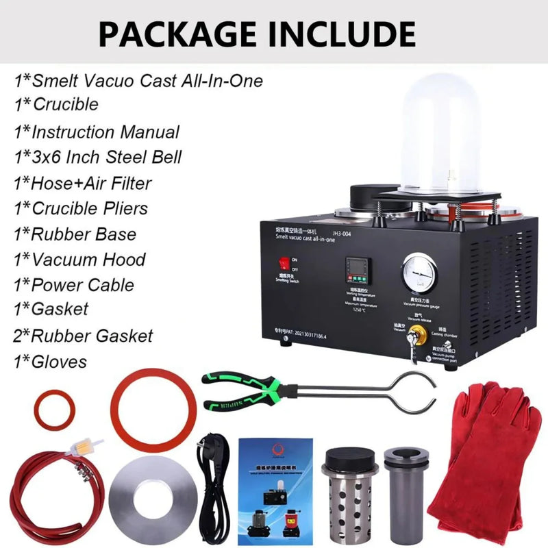 2KG Digital Display Metal Casting Furnace 1150°C High Temp Gold Silver Melting Vacuum Machine Jewelry - Visuel 4 | SAMAG