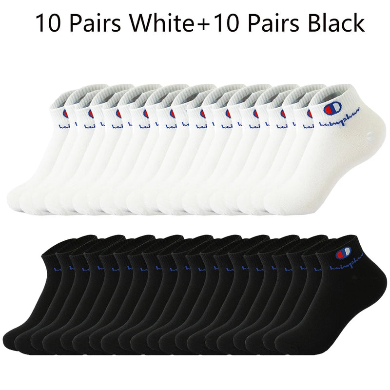 10/20/30 Pairs Ankle Socks Men Women Cotton Brand | SAMAG