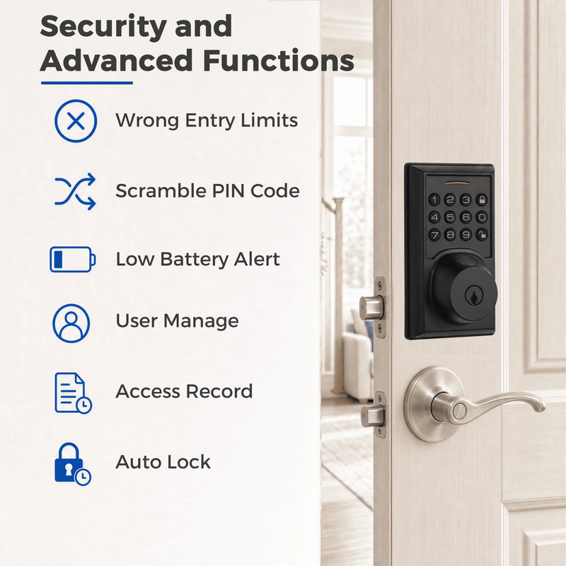 Jodays 4-in-1 Fingerprint Smart Deadbolt Lock, Keyless Entry Door Lock with Keypad Bluetooth App Auto Lock, Alexa & Google Assistant Supported(Gateway Required, Not Included), Easy Installation
