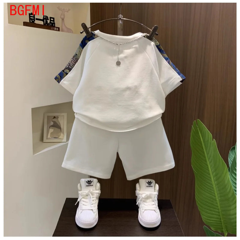 Korean Clothes for Children Boys T-shirt Shorts 2-piece | SAMAG