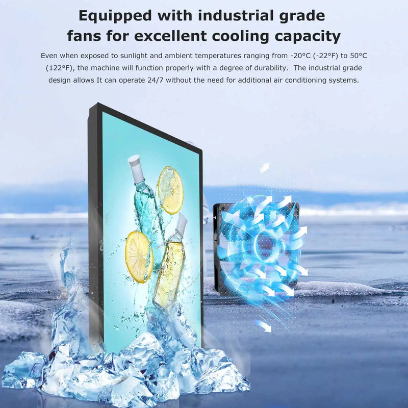 IP65 Waterproof Outdoor Digital Signage Displays Digital Menu Boards Outdoor Advertising Screen Wall Mounted