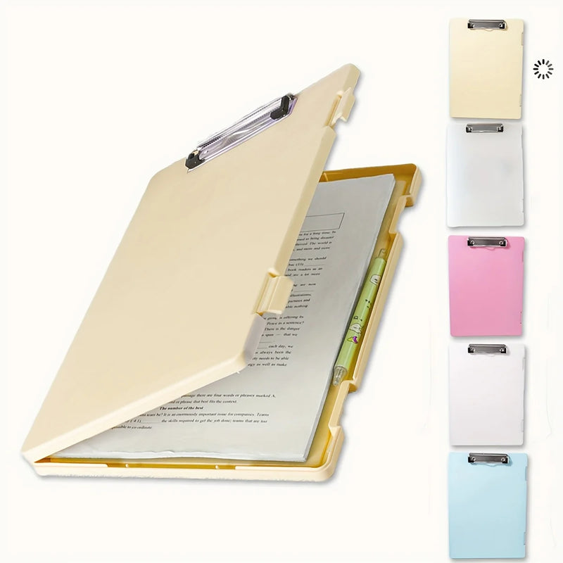 Portable A4 Nursing Clip File Plastic File Box Clipboard with Storage File Box Organizer Folder