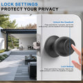 YFK Tuya Smart Door Knob 6 Ways Unlock Fingerprint Password NFC Card Physical Key Anti-peep Lock for Bedroom Office Rental House
