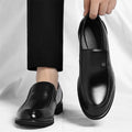 Men's leather shoes, business British style, casual, one foot, lazy loafers, dress shoes