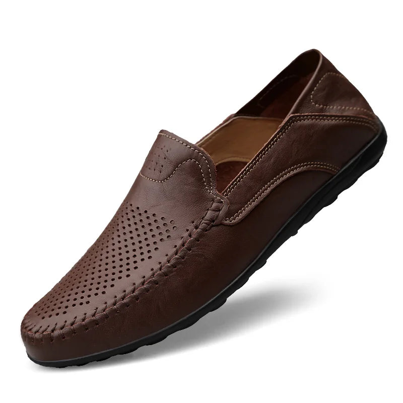 Genuine Leather Men Shoes Casual Luxury Brand Formal Mens Loafers Moccasins Italian Breathable Slip on Male Boat Shoes Plus Size