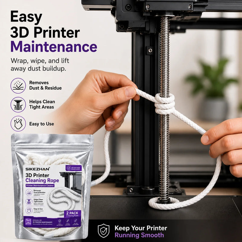 Premium 3D Printer Guide Rail Cleaning Rope, Lint-Free Cotton Thread Cord for Lead Screws Smooth Rods Axis Maintenance Device