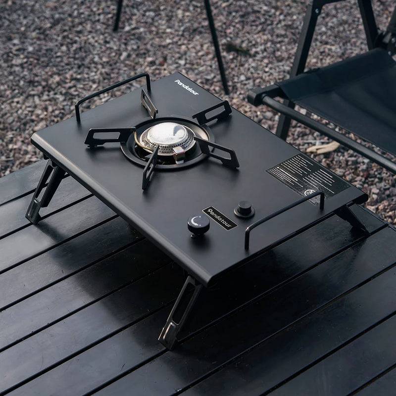 Pandatour Camping Outdoor IGT Table Gas Stove Wood Grain | SAMAG