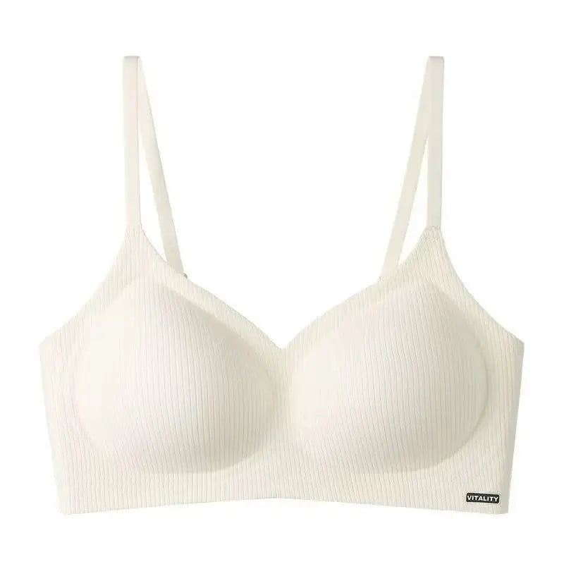 Women's Seamless Push-Up Bra Soft Support Brushed Anti-Sagging Palm Cup Comfortable Underwear for Small Breasts