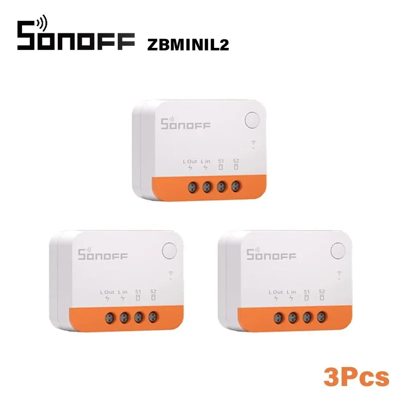 SONOFF ZBMINI L2 Extreme ZigBee Smart Switch No Neutral Wire Required 1-Gang 2-Way Control Switch Alexa Voice Work with ZBBridge