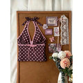 Retro Polka Dot Bikini Set Halter Neck Tie Tankini | SAMAG