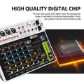 Debra V4/V8 Audio Interface Mixer Bluetooth 5.0 Phantom Power for Computer Studio Stage Band with Delay Replay Effects