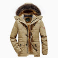 New Fashion Men Hooded Fur Collar Long Jackets Warm Parkas Fleece Down Jackets Male Winter Coats Outdoor Casual Jackets Size 7XL