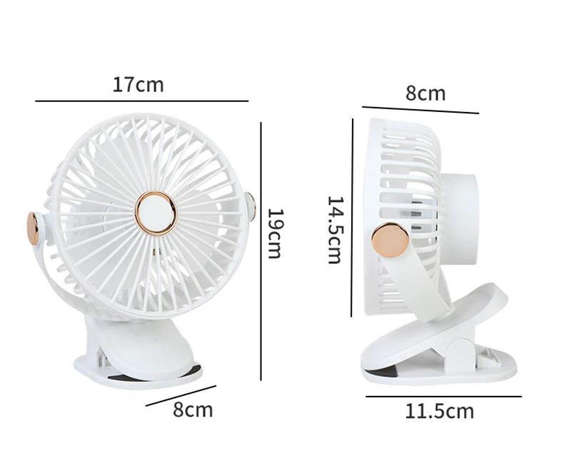 New 3 in 1 Portable Mini Clip Fan Rechargeable Air Circulator Wireless Electric Fan With Led Light Clip-on Home handheld Fan