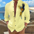 Men's Floral Print Long Sleeved Shirt Fashionable Casual | SAMAG