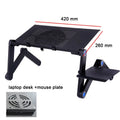 Adjustable Laptop Desk Stand Cooler Fan Portable Ergonomic Lapdesk for Bed Sofa PC Notebook Table Desk with Mouse Pad Aluminum