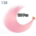 48Pcs Women's Colorful Synthetic Hair Extensions Set 38 Colors Tinsel Wig 26 Colors Feather Extensions Tool Kit for Hairdressing