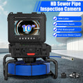 Self-Leveling Sewer Camera - 512Hz Locator, 10 inch IPS IP68 Pipeline Endoscope with DVR & Meter Counter, 7mm Cable for Plumber