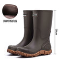 Men Rain Boots Fashion Mid-calf Rubber Boot Non Slip Fishing Rubber Galoshes Winter Warm Cotton Waterproof Shoe Резиновые Сапоги