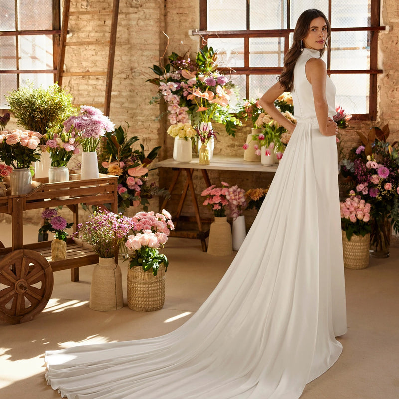Customized A-Line Halter Elegant Formal Evening Dress | SAMAG