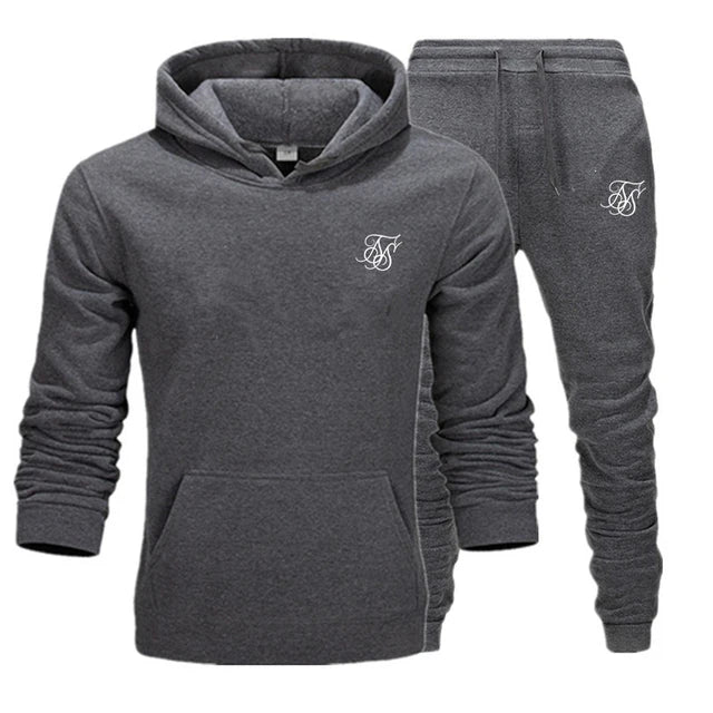 Sik silk Men Sets Fashion Autumn Spring Sporting Suit Sweatshirt Sweatpants Clothing 2 Pieces Slim - View 28 | SAMAG