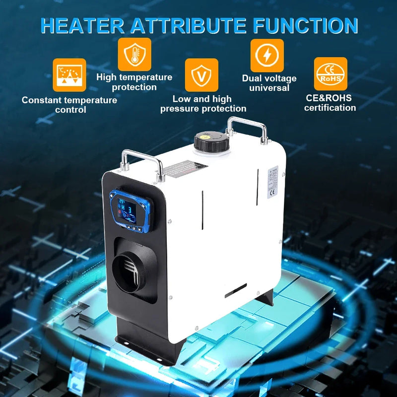 12V&24V&220V All in One Car Diesel Air Heater  with Remote Control LCD Switch 2/5/8KW Diesel Heater For Home RV Vehicle Truck