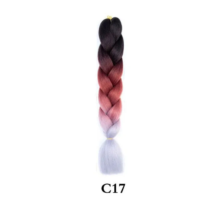 Tereshar 1Pcs 24inch 100g Synthetic Braiding Hair Extensions Jumbo Braiding Hair Twist Crochet Braids Hair for Women