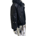 Mauroicardi Autumn Winter Short Oversized Black Warm Pu Leather Jacket Men with Faux Fur Trim Hood Loose Casual Korean Fashion