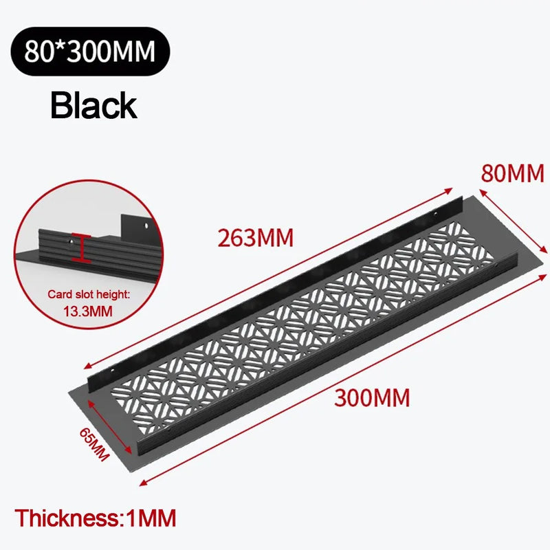 Aluminum Alloy Vents Cover Rectangle Louver Ventilator Grille Cover Breathable Mesh 50/80mm Wide Air Vent Decor