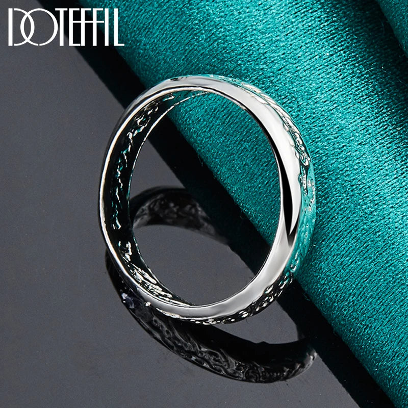 DOTEFFIL 925 Sterling Silver Mageweave Sculpture Ring For Wedding Engagement Party Jewelry