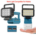 LED Work Light For Makita 18V Battery Cordless Camping Lights Portable Flood Lamp Flashlight Power Tool Accessory