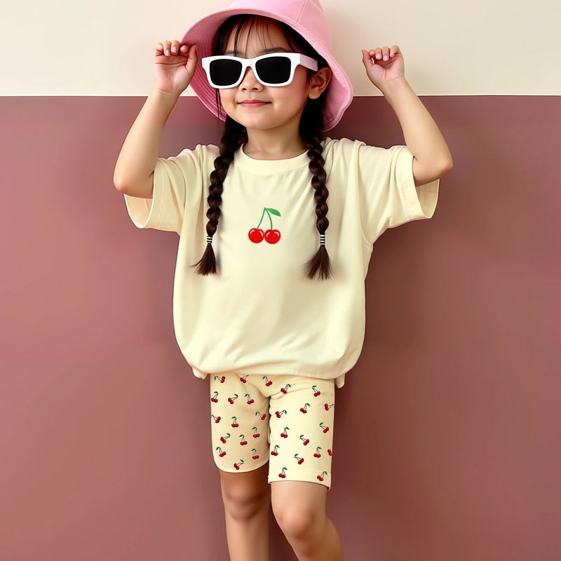 2-Piece Summer Fashion Casual Set for Girls with Yellow | SAMAG