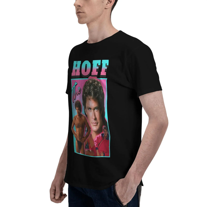 Custom Trendy David Hasselhoff T Shirt Men Short Sleeves Pure Cotton T-shirt Casual  Tee Tops Fashion Tshirt
