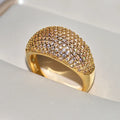 Real 18k Gold Rings for Women Luxury Full Diamond Fine Jewelry Wedding Anniversary Party for Girlfriend&Wife Gift Bijoux Femme