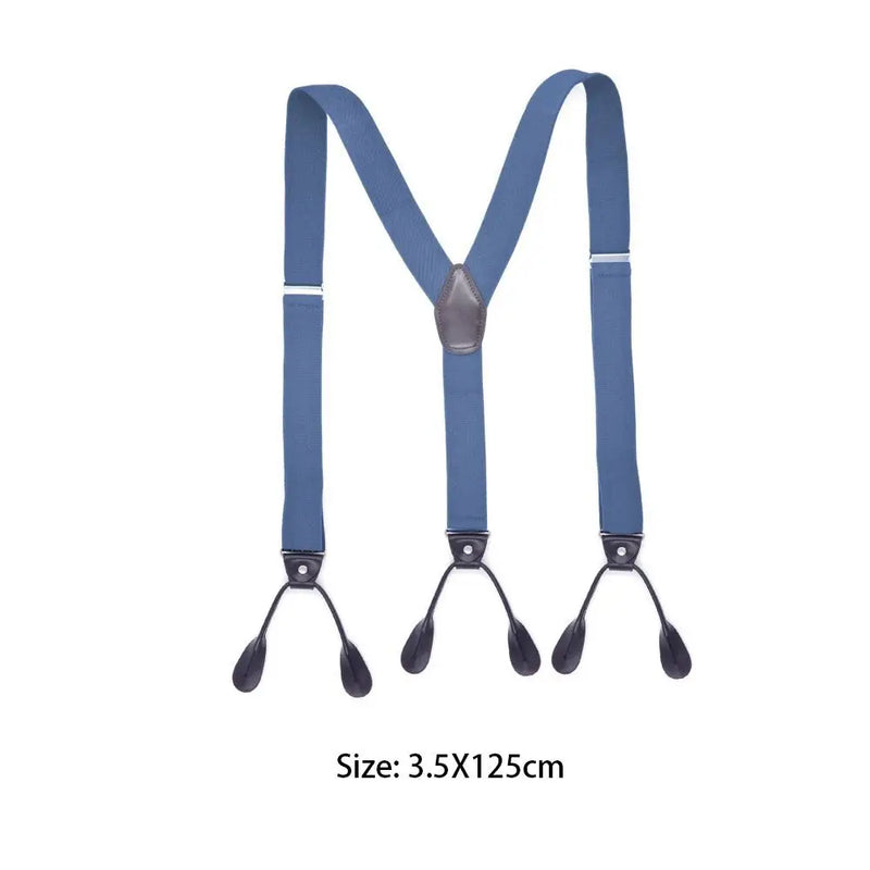Wedding Party Leather Y Shape Vintage Adjustable Strap Clip Trouser Belt Elastic Braces Suspenders - Visuel 3 | SAMAG