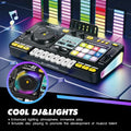 Multifunctional DJ Turntable with Microphone Simulation DJ Mixer Bluetooth Electric DJ Player Music Entertainment Gift for Kids