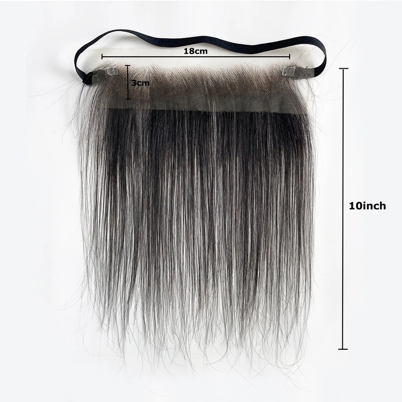 HD Lace Hairline Topper for Receding Hairline, Forhead Human Hair Topper with Elastic Band Ear to Ear Lace Frontal Extension