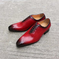 Italian Mens Genuine Leather Dress Shoes Blue Purple Oxfords Wedding Party Formal Shoes Whole Cut Elegant Men's Footwear