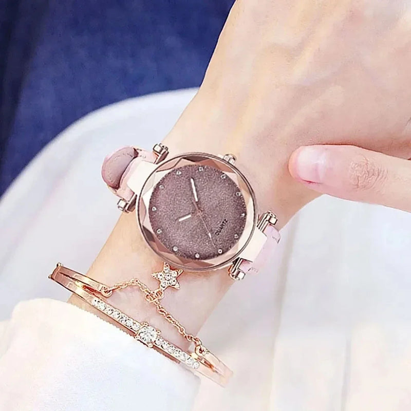 New Luxury Rhinestone Bracelet Watch Women Starry Sky Watches Ladies Wristwatch Relogio Feminino Reloj Mujer Montre Femme Clock