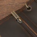 Men's Vintage Crazy Horse Leather Chain Wallet Genuine Leather Bifold Long Wallet Snap Card Holder Purse Zipper Coin Rfid Pocket